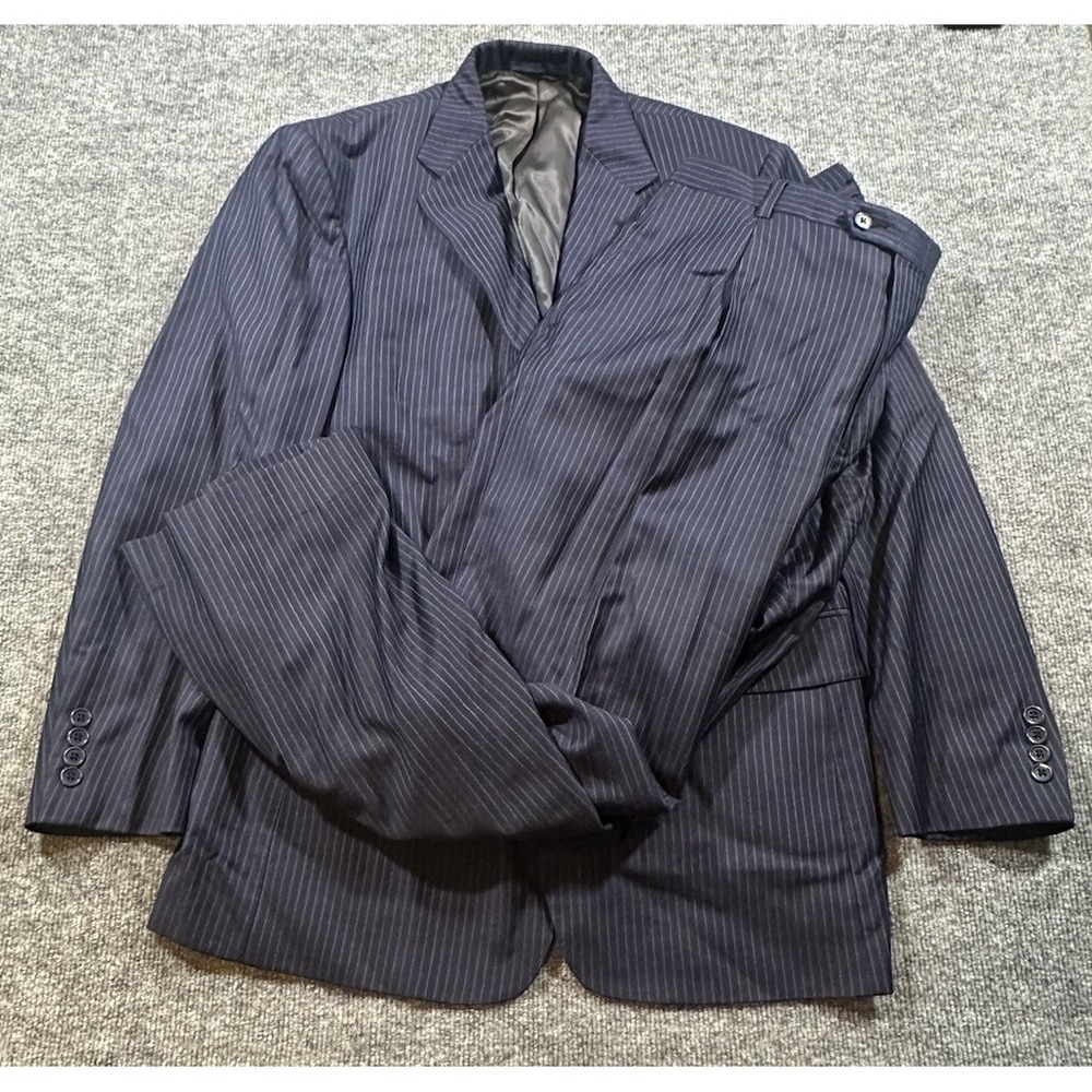 Daniel Cremiux X Loro Piana Mens Suit 40R Blazer 33x31 Slacks Blue Pinstripe